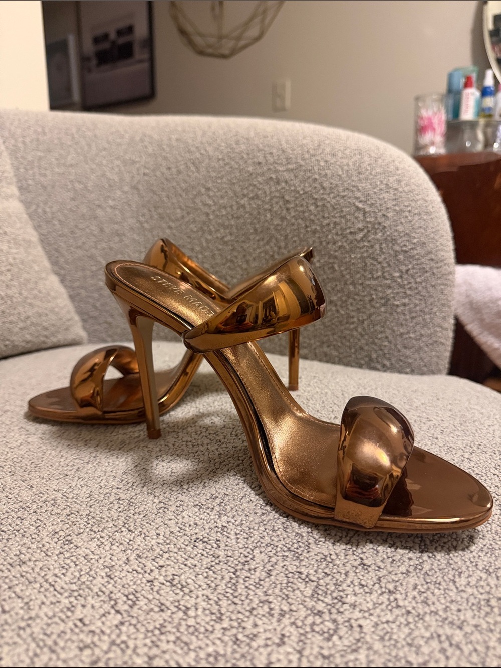 Steve Madden Metallic Heels in bronze Like New